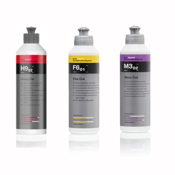 Koch Chemie Politur Set 3x 250ml Heavy Cut H9.02 Fine Cut F6.01 Micro Cut M3.02