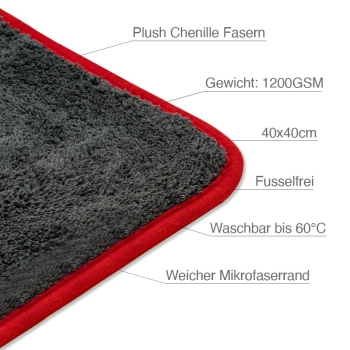 Preview: Liquid Elements Ultra Finish Mikrofaser Finish-Tuch 40x40cm 1200GSM Details