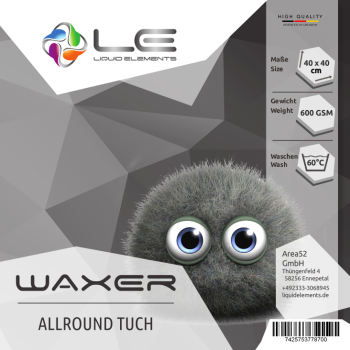 Preview: Liquid Elements Waxer Allround-Mikrofasertuch 40x40cm 600GSM