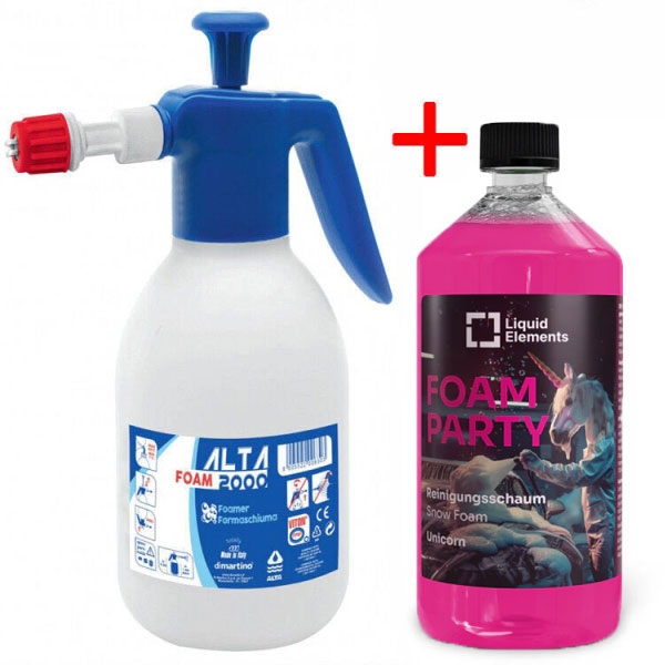 Dimartino ALTA Foam 2000 Schaumsprüher 2 Liter + Liquid Elements Snow Foam Einhorn 1 Liter