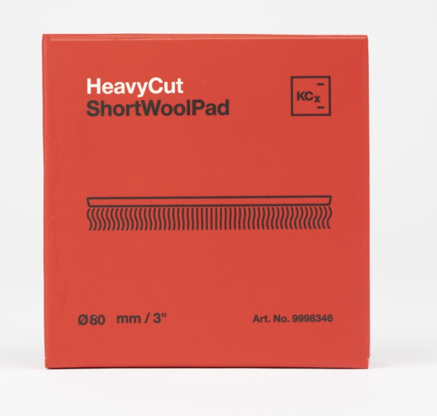 Koch Chemie Heavy Cut Short Wool Pad Verpackung 80mm