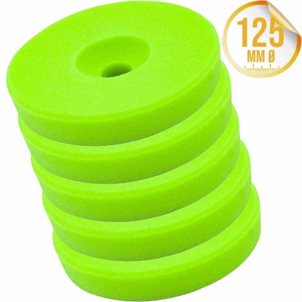 Liquid Elements Polierschwamm Centriforce V2 Soft Cut grün 125mm 5er Set