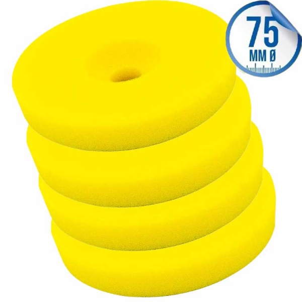 Liquid Elements Polierschwamm Centriforce 2 Medium Cut gelb 75mm 4er Set