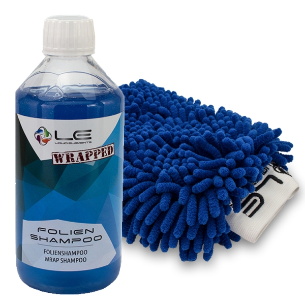 Liquid Elements WRAPPED Folienshampoo 1L + Chubby 2.0 Mikrofaser Waschhandschuh