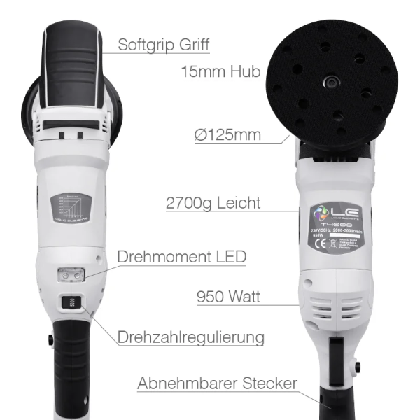 Liquid Elements T4200 EU - Exzenter Poliermaschine - 15mm Hub 125mm 220V Liquid Elements T4200 EU - Exzenter Poliermaschine - 15mm Hub 125mm 220V