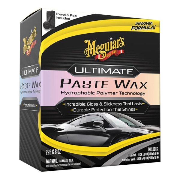 Meguiars Ultimate Paste Wax 227g - mit Tuch und Pad im Set