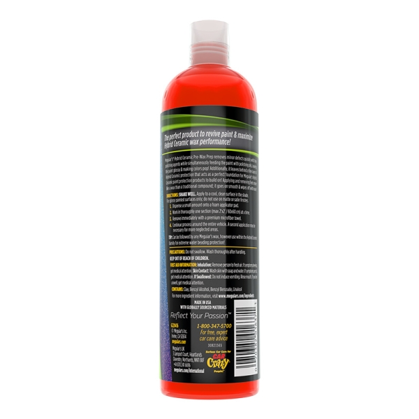 Meguiars Hybrid Ceramic Pre-Wax Prep Aufkleber Rückansicht