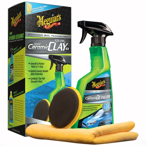 Meguiars Hybrid Ceramic Quik Clay Kit - Lackschnellreiniger Set