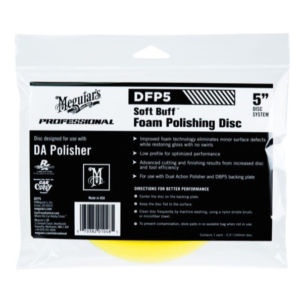 Meguiars Soft Buff Foam Polishing Disc Polierpad Polierschwamm 5" 140mm / 20 mm