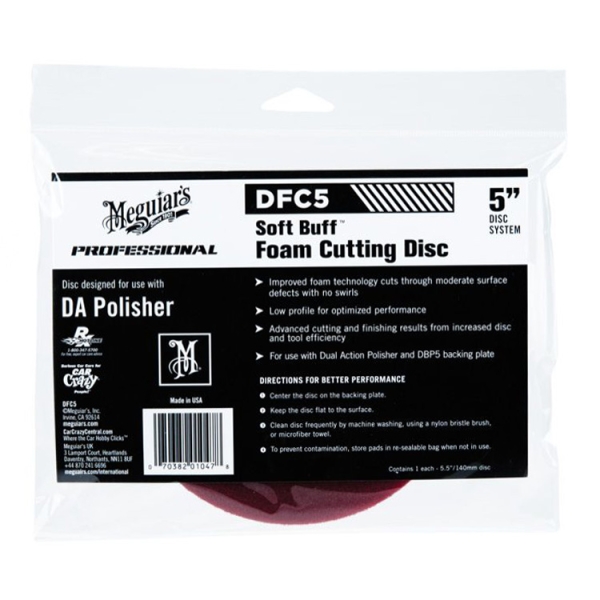 Meguiars - Soft Foam Cutting Disc Polierpad Polierschwamm 5" 140mm / 20 mm