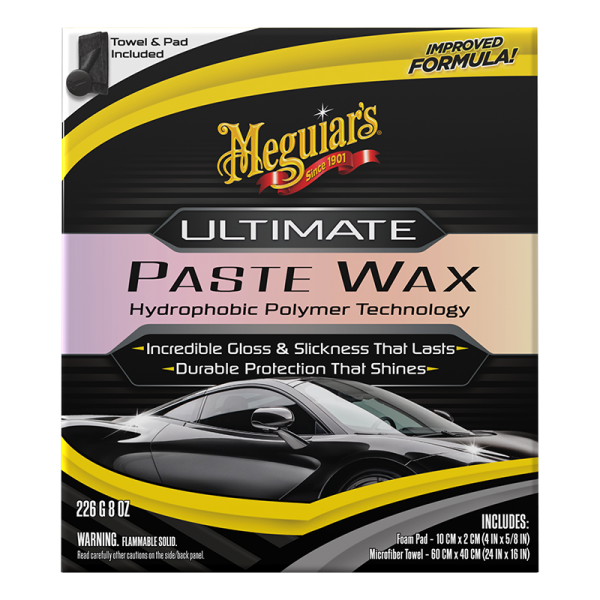 Meguiars Ultimate Paste Wax 227g - mit Tuch und Pad im Set Meguiars Ultimate Paste Wax 227g - mit Tuch und Pad im Set
