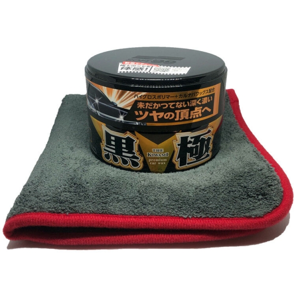 Soft99 Extreme Gloss Kiwami Wax Dark 200g + Waxer Allround-Mikrofasertuch 40x40cm 600GSM Soft99 Extreme Gloss Kiwami Wax Dark 200g + Waxer Allround-Mikrofasertuch 40x40cm 600GSM