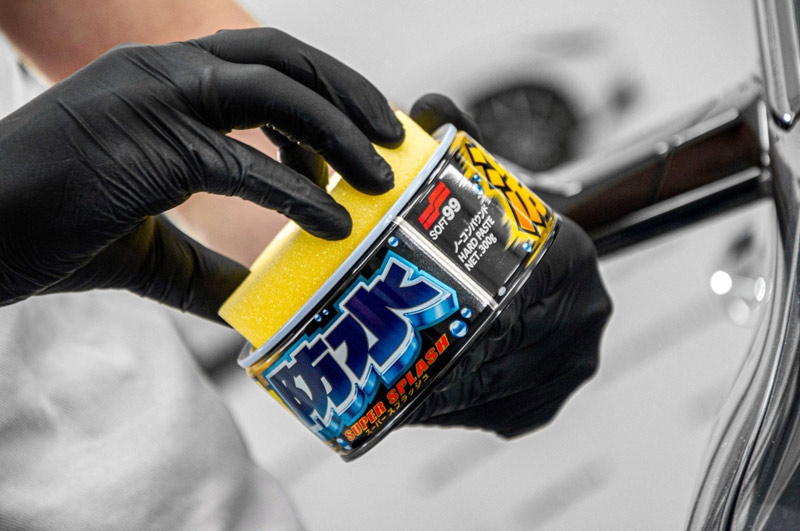 Soft99 Water Block Super Splash Wax Dark Wachs Anwendung
