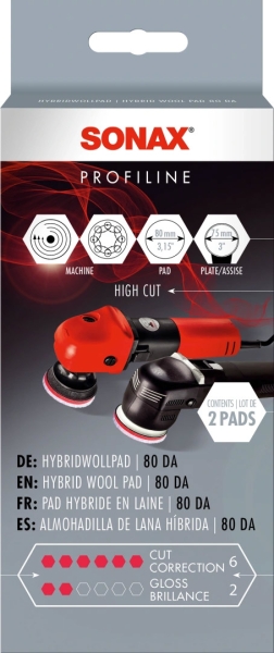 Sonax HybridWollPad 80 DA Polierpad Verpackung