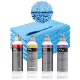 Koch Chemie Politur Set 4x 250ml Heavy Cut & Antihologramm & Cut&Finish + 5 Tücher