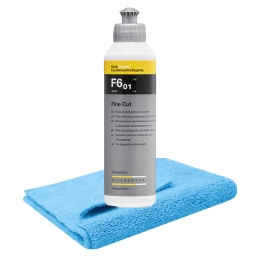 Koch Chemie Fine Cut F6.01 Feinschleifpaste silikonölfrei 250ml + Blue Breeze 2.0 Microfasertuch