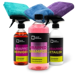 Folienshampoo, Folienreiniger, Foliendetailer. Waschhhandschuh, 2 Tücher
