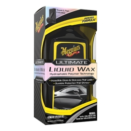 Meguiars Ultimate Liquid Wax Flüssigwachs 473ml mit Tuch und Pad im Set