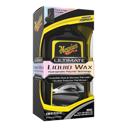 Meguiars Ultimate Liquid Wax Flüssigwachs 473ml mit Tuch und Pad im Set