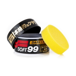 Soft99 Dark & Black Wax geöffnete Dose mit Schwamm